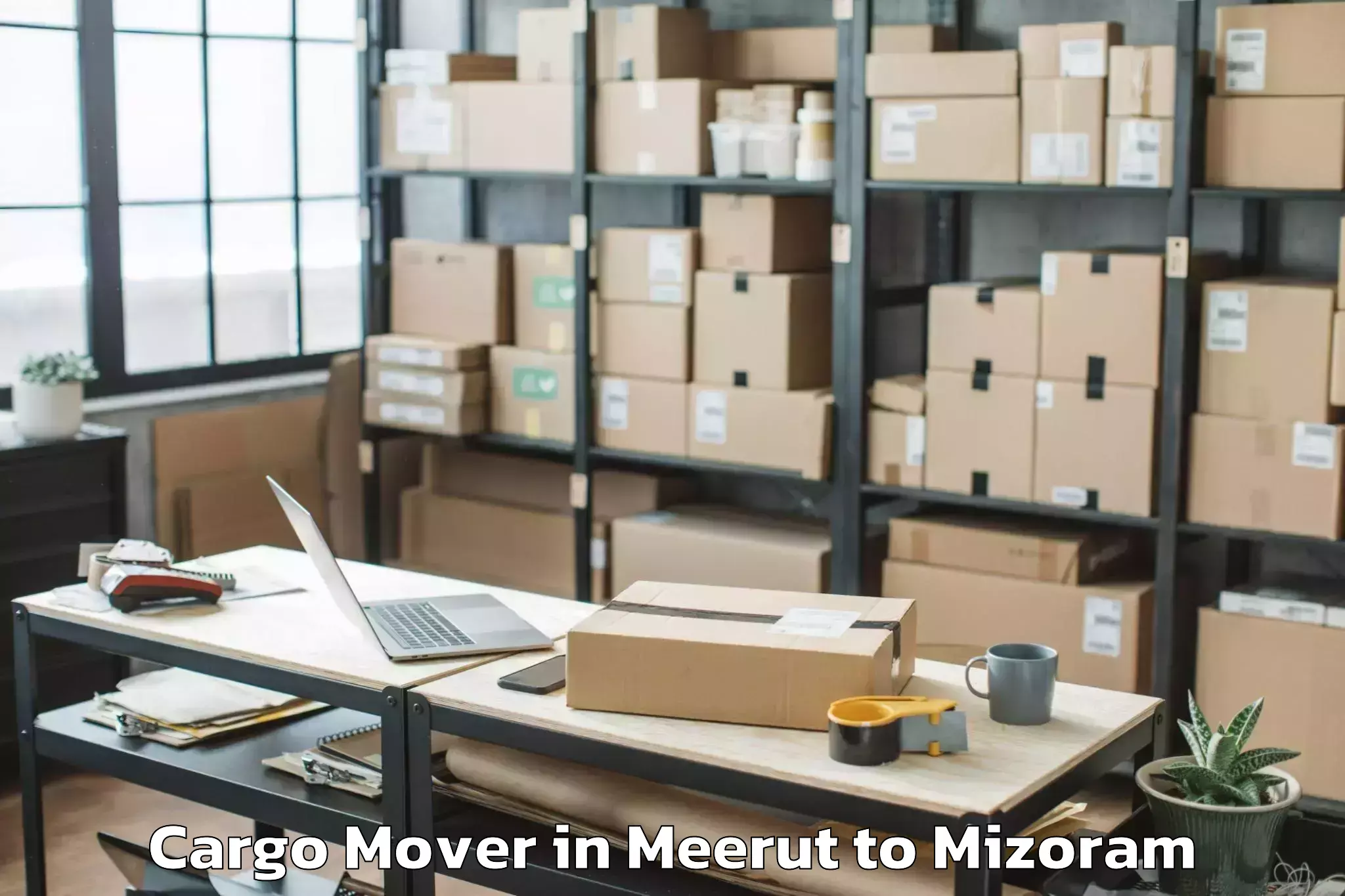 Leading Meerut to Thenzawl Cargo Mover Provider